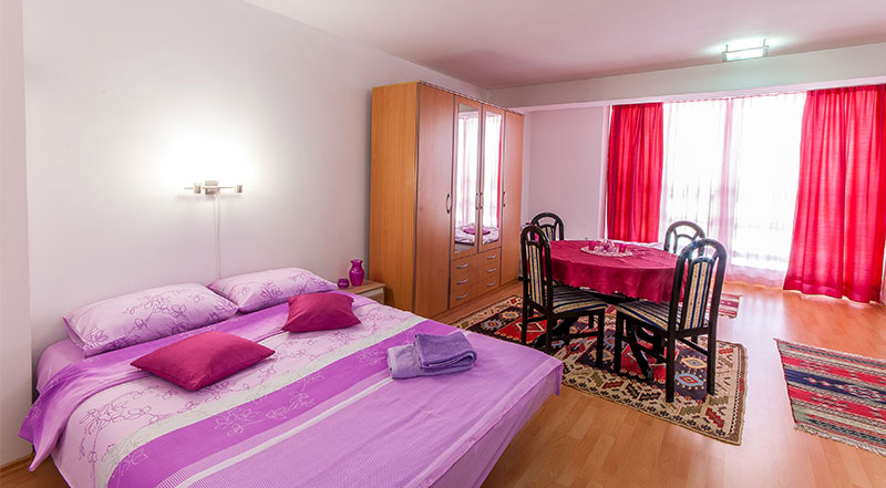 Apartman Tayra, pogled na dnevni boravak sa bračnim krevetom, kablovska tv, besplatan wi-fi
